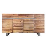 Massives Baumstamm Sideboard GENESIS 170 cm Akazie Massivholz Baumkante mit Kufengestell Industrial Finish