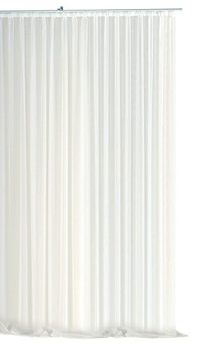 Voile Dekoschal Gardine Emotion weiß 300x245 cm Organza Vorhang Kräuselband klassisch transparent mit beschwertem Abschlußband Langstore #1309 (300x245)
