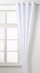 Vorhang Blickdicht Schal mit Ösen aus Microsatin, matt, 245x140, Weiß