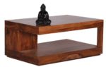 WOHNLING, Couchtisch, WL1.219, Massiv-Holz Sheesham 90 cm breit Wohnzimmer-Tisch Design dunkel-braun