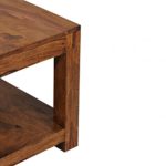 WOHNLING, Couchtisch, WL1.570, Massiv-Holz Sheesham 60 x 60 cm Wohnzimmer-Tisch Design dunkel-braun