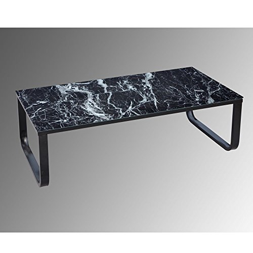 lounge-zone Design Couchtisch Tisch Wohnzimmertisch MORENO Gestell Metall bedruckte Glasplatte 105x55cm 14261