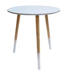 osoltus Beistelltisch Design Holz Couchtisch Sofatisch Tisch Dreibein weiss 48 x 48 cm