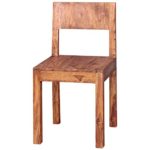WOHNLING Esszimmerstühle 2er Set Massiv-Holz Sheesham Design Küchen-Stühle 40x40cm Holzstühle braun Landhaus-Stil Essstühle mit Lehne Natur-Produkt Design Stühle mit Beine Echt-Holz unbehandelt Unikat