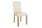 DuNord Design Esszimmerstuhl 4er Set LEVANTE beige Kunstleder Palisander Massiv Kolonial Polsterstuhl