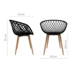 Stuhl Bettbezug (Pack 2) – Stuhl Stuhl Scandi Nordic Skandinavien inspiriert Sessel Eames – Saga – (wählen Sie Ihre Farbe) Schwarz