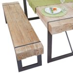 Sitzbank HWC-A15, Esszimmerbank Bank, Tanne Holz rustikal massiv ~ 180cm
