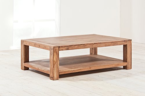 SAM® Couch Tisch Saber 6672-Z stonefarben 120 x 40 x 80 cm Couchtisch aus massiver Akazie pflegeleichte Oberfläche natürliche Optik