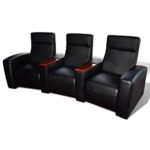 vidaXL 3er Echt Ledersofa Polstersofa Garnitur Sitzgruppe Lounge Couch Sessel Schwarz