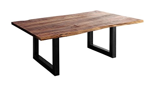 Wolf Möbel® Couchtisch Live Edge, aus Akazie, nussbaumfarben, 120 x 80 cm, rechteckiger Wohnzimmertisch, massiver Tisch aus Holz, individuelles Unikat