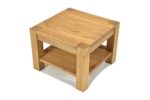Couchtisch Wohnzimmertisch Beistelltisch mit Ablage ,,Rio Bonito,, 60x60cm Höhe 50cm, Echtholz Pinie Massivholz, geölt und gewachst, Farbton Honig hell, mit praktischen Zwischenboden