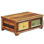 vidaXL Antik Teak Massivholz Aufbewahrung Box Couchtisch Truhe Shabby Vintage Retro