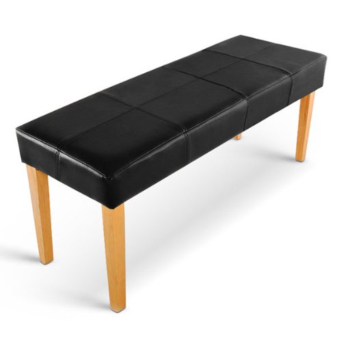 SAM® Esszimmer Sitzbank Enzio 110 cm in schwarz mit buche-farbigen Beinen aus Pinien-Holz, SAMOLUX®-Bezug für angenehmen Sitzkomfort, frei aufstellbare Bank ohne Rückenlehne