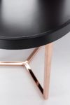 FineBuy Design Beistelltisch schwarz / kupfer ø 40 cm Tabletttisch Holz Metall | Wohnzimmertisch mit Tablett Sofatisch modern | Kaffeetisch rund