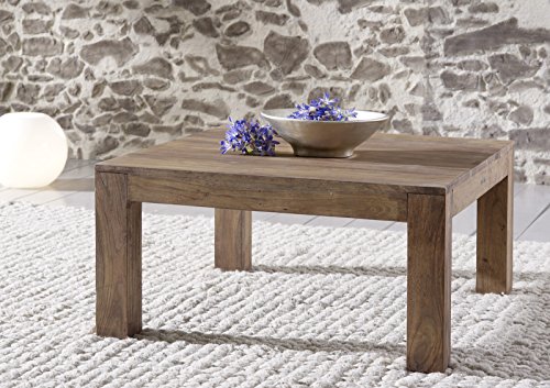 SAM® Couch Tisch Saber 6608 stonefarben 80 x 40 x 80 cm Couchtisch aus massiver Akazie pflegeleichte Oberfläche natürliche Optik