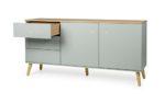 Tenzo 1675-676 Dot Designer Sideboard Holz, pastellgrün / eiche, 43 x 162 x 79 cm