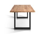 TOBAGO Baumkantentisch Esstisch Wildeiche Holztisch Massivholztisch Esszimmertisch Tisch Baumkante Metallfuß schwarz lackiert 180 x 90 cm, 180 x 90 cm