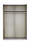 Rauch Schwebetürenschrank Weiß Alpin 2-türig , Glas Absetzung Schwarz, BxHxT 136x210x62cm