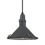 QAZQA Industrie / Industrial / Modern / Pendelleuchte / Pendellampe / Hängelampe / Lampe / Leuchte Vida grau IP44 / Außenbeleuchtung / Wohnzimmer / Schlafzimmer / Küche Aluminium / Glas / Rund LED gee