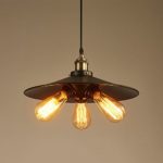 LZDHY Industrie Retro Eisen Drei-kopf Kronleuchter Kreative Deckel Rock Form Decke Hängen Licht Home Restaurant Bar Renovierung Pendelleuchte