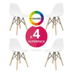 Stuhl Bettbezug (Pack 4) – Tower One – Stuhl Nordic Skandinavien inspiriert Stuhl Eames DSW Stuhl (wählen Sie Ihre Farbe) weiß