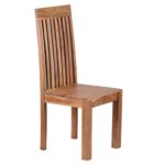 WOHNLING Esszimmerstühle 2er Set Massiv-Holz Akazie Küchen-Stühle Doppelpack Holzstühle dunkel-braun Landhaus-Stil Essstühle mit Lehne Natur-Produkt Design Stühle mit Beine Echt-Holz unbehandelt