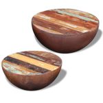 vidaXL 2x Massivholz Couchtisch Wohnzimmer Kaffeetisch Beistelltisch Halbkugel Antik