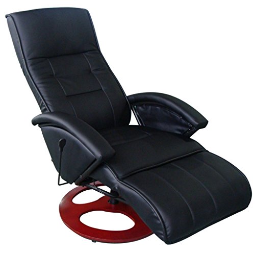 vidaXL Massagesessel Fernsehsessel Relaxsessel Massage+Heizung TV Sessel SCHWARZ NEU 3