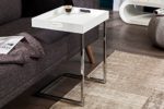 Invicta Interior Ciano Design Beistelltisch Tablett-Tisch weiß chrom 40 x 40 cm
