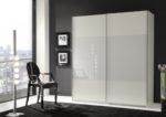 Wimex 113771 Schwebetürenschrank 198 x 180 x 64 cm, Front alpinweiß und Glas weiß, Korpus alpinweiß