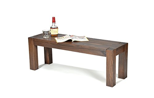 Sitzbank ,,Rio Bonito,, 120x38cm, Bank Massivholz Pinie, geölt und gewachst, Farbton Cognac braun, Optional: passende Tische
