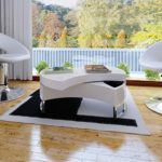 vidaXL Couchtisch Kaffeetisch Formverstellbar Hochglanz Design weiÃŸ