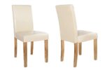 DuNord Design Esszimmerstuhl 4er Set LEVANTE beige Kunstleder Palisander Massiv Kolonial Polsterstuhl