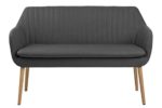 AC Design Furniture Wendy Bank, Stoff, Dunkelgrau, 62 x 130 x 85 cm