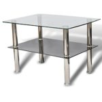 vidaXL Glastisch Couchtisch Glas 2 Ebenen Tisch Beistelltisch Wohnzimmertisch NEU