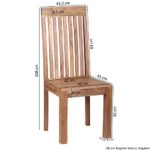 WOHNLING Esszimmerstühle 2er Set Massiv-Holz Akazie Küchen-Stühle Doppelpack Holzstühle dunkel-braun Landhaus-Stil Essstühle mit Lehne Natur-Produkt Design Stühle mit Beine Echt-Holz unbehandelt