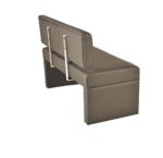 SAM® Esszimmer Sitzbank Sina, 80 cm, in muddy, Sitzbank mit Rückenlehne aus Samolux®-Bezug, angenehmer Sitzkomfort, frei im Raum aufstellbare Bank