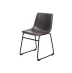 Vintage Kunstleder Esszimmerstuhl Grau und Braun (Set von 2), Kunstleder, grau, 48 x 48 x 80 (cm)