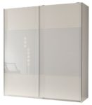 Wimex 113771 Schwebetürenschrank 198 x 180 x 64 cm, Front alpinweiß und Glas weiß, Korpus alpinweiß