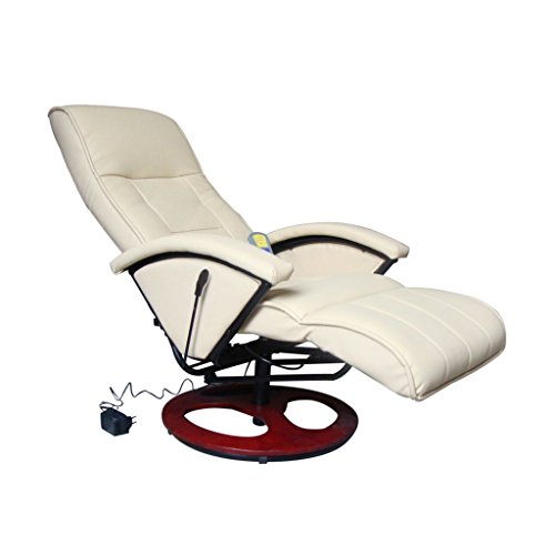 vidaXL Massagesessel Fernsehsessel Relaxsessel Massage+Heizung TV Sessel CREME NEU 3