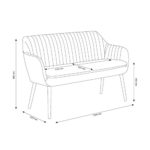 AC Design Furniture Wendy Bank, Stoff, Dunkelgrau, 62 x 130 x 85 cm