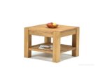 Couchtisch Wohnzimmertisch Beistelltisch mit Ablage ,,Rio Bonito,, 60x60cm Höhe 50cm, Echtholz Pinie Massivholz, geölt und gewachst, Farbton Honig hell, mit praktischen Zwischenboden