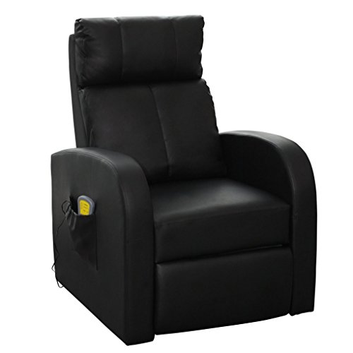 vidaXL Massagesessel Fernsehsessel Relaxsessel Massage TV Sessel mit Heizung schwarz