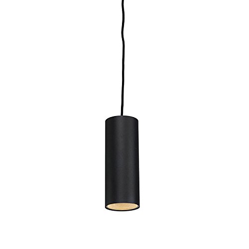 QAZQA Design / Modern / Pendelleuchte / Pendellampe / Hängelampe / Lampe / Leuchte tubo 1 schwarz / Innenbeleuchtung / Wohnzimmer / Schlafzimmer / Küche Aluminium Zylinder LED geeignet GU10 Max. 1 x 5