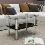 vidaXL Glastisch Couchtisch Glas 2 Ebenen Tisch Beistelltisch Wohnzimmertisch NEU
