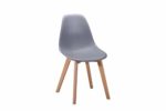 4 Stühle Skandinavisches Design – ergonomisch geformte Sitzfläche – Füße aus Buchenholz – Collection dawy grau