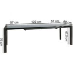 FineBuy Esszimmertisch NOAH 136 - 236 cm ausziehbar dunkelgrau Metall / Glas | Tisch für Esszimmer rechteckig | Küchentisch 6 - 10 Personen | Design Esstisch