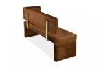 SAM Esszimmer Ottomane Lascarlett, 130 cm, braune Wildlederoptik, Sitzbank mit Rückenlehne aus Samolux®-Bezug, frei im Raum aufstellbare Bank