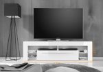 SAM® Lowboard TV Schrank Score in weiß, genügend Stauraum, mit einer großzügigen Klappe und LED Lichtern, exklusives Design