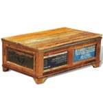 vidaXL Antik Teak Massivholz Aufbewahrung Box Couchtisch Truhe Shabby Vintage Retro